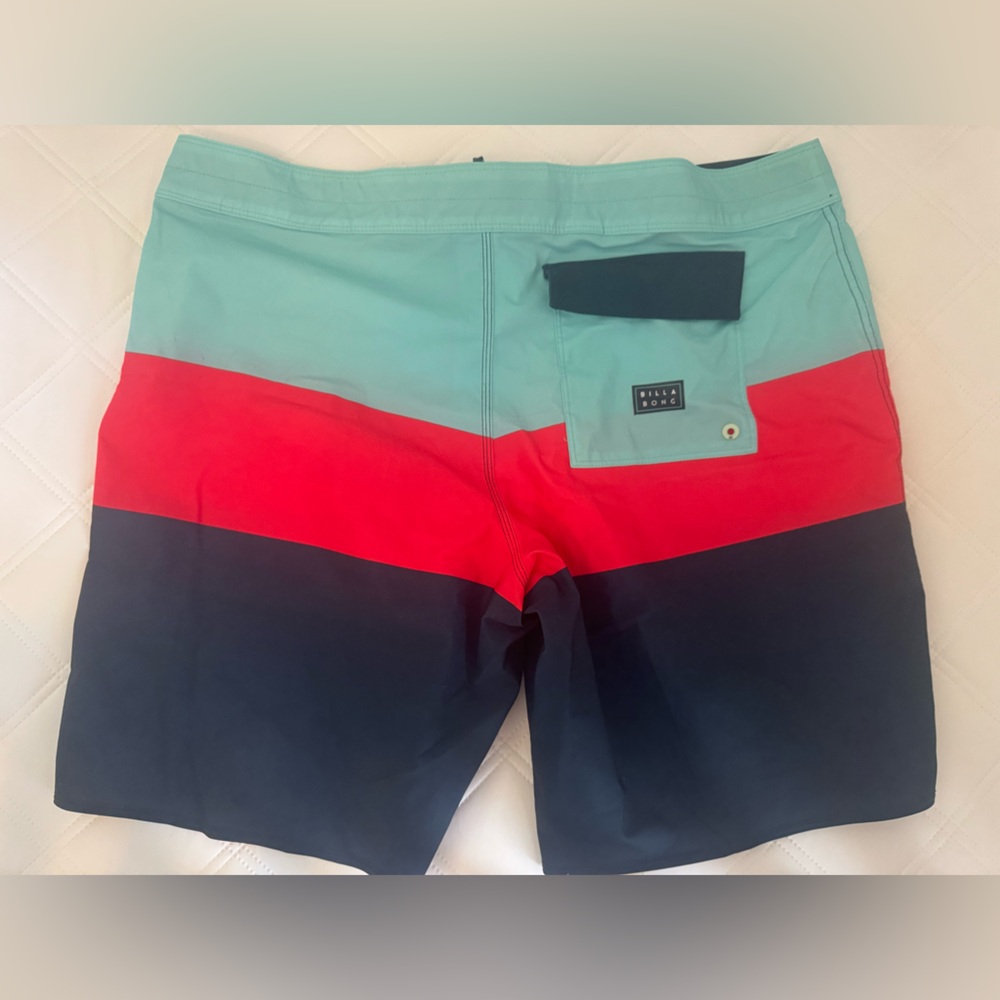 Billabong Aqua and Navy Swim Shorts - Picture 2 of 4